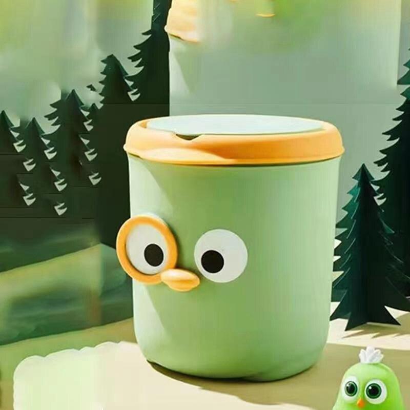 Милое мультяшное настольное мусорное ведро, маленькое мусорное ведро с крышкой, мусорное ведро для спальни, мусорное ведро, коробка для хранения чистого рабочего места, домашняя настольная мусорка
