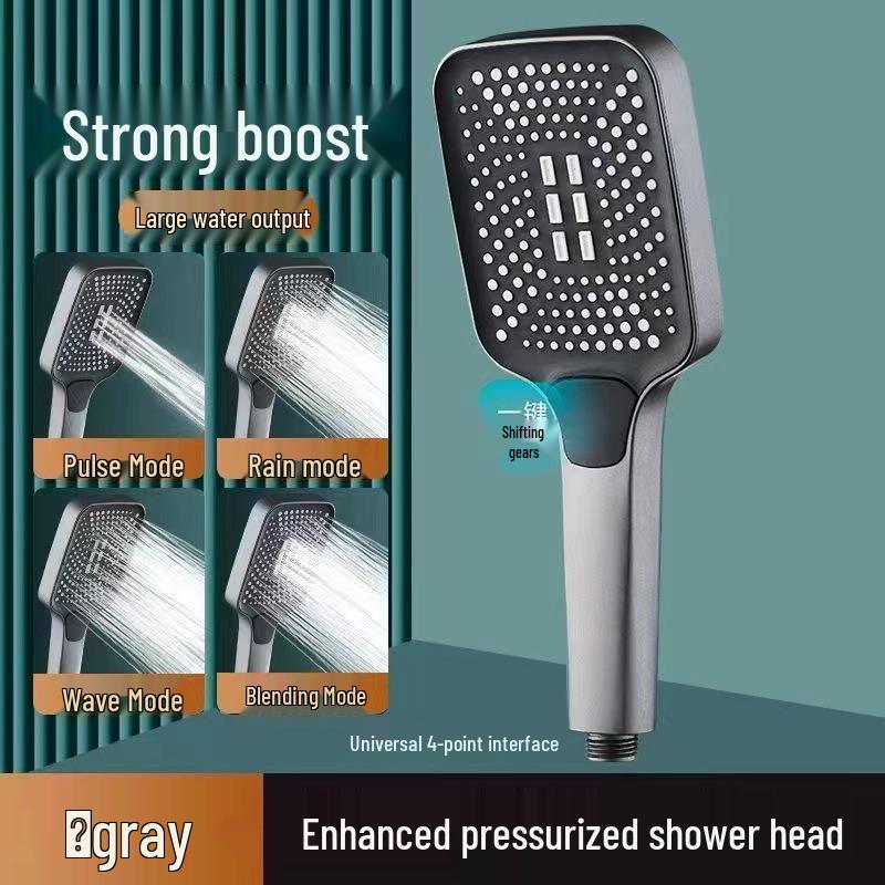 Большая панельная напорная ручная душевая лейка в комплекте с кронштейном и шлангом