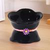 Flower Shape Pet High Foot Bowl Gradient Color Pet Drinking Feeder Multi-use Cat Bowl  Kitten Puppy