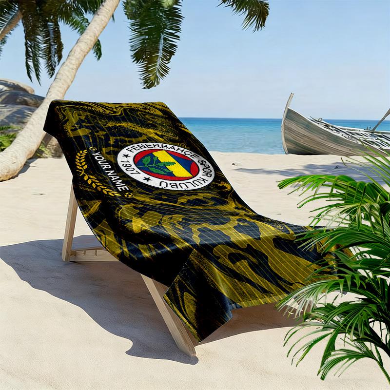 Fenerbahce Spor Kulübü Print Beach Towel, Large Soft Quick Dry Towel for Beach Camping Swimming