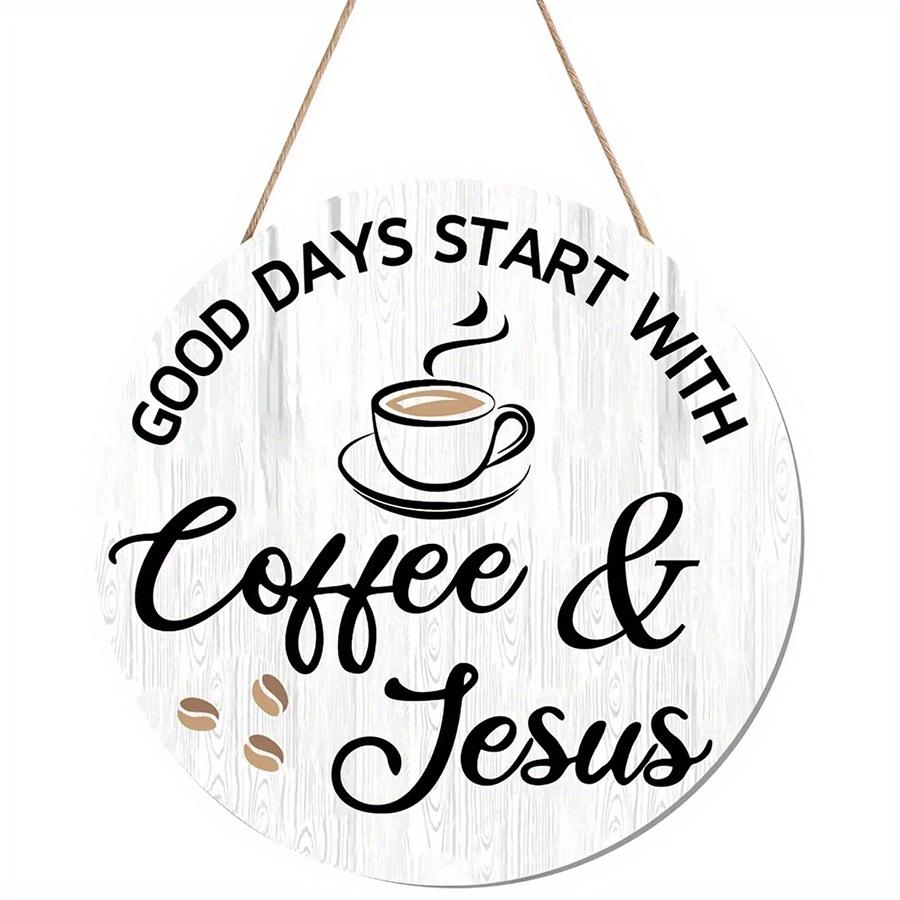 1pc 2d Flat Wood Coffee Signs Decor for Coffee Bar Wood Farmhouse Wall Sign - 20cm Decor for Kitchen Home Office Cafe Coffee Station Housewarming Gift