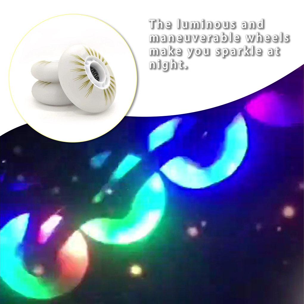 Детские роликовые колеса со светодиодной подсветкой, скользящие полиуретановые колеса для катания с подшипниками, набор для скейтборда, насадка для начинающих
