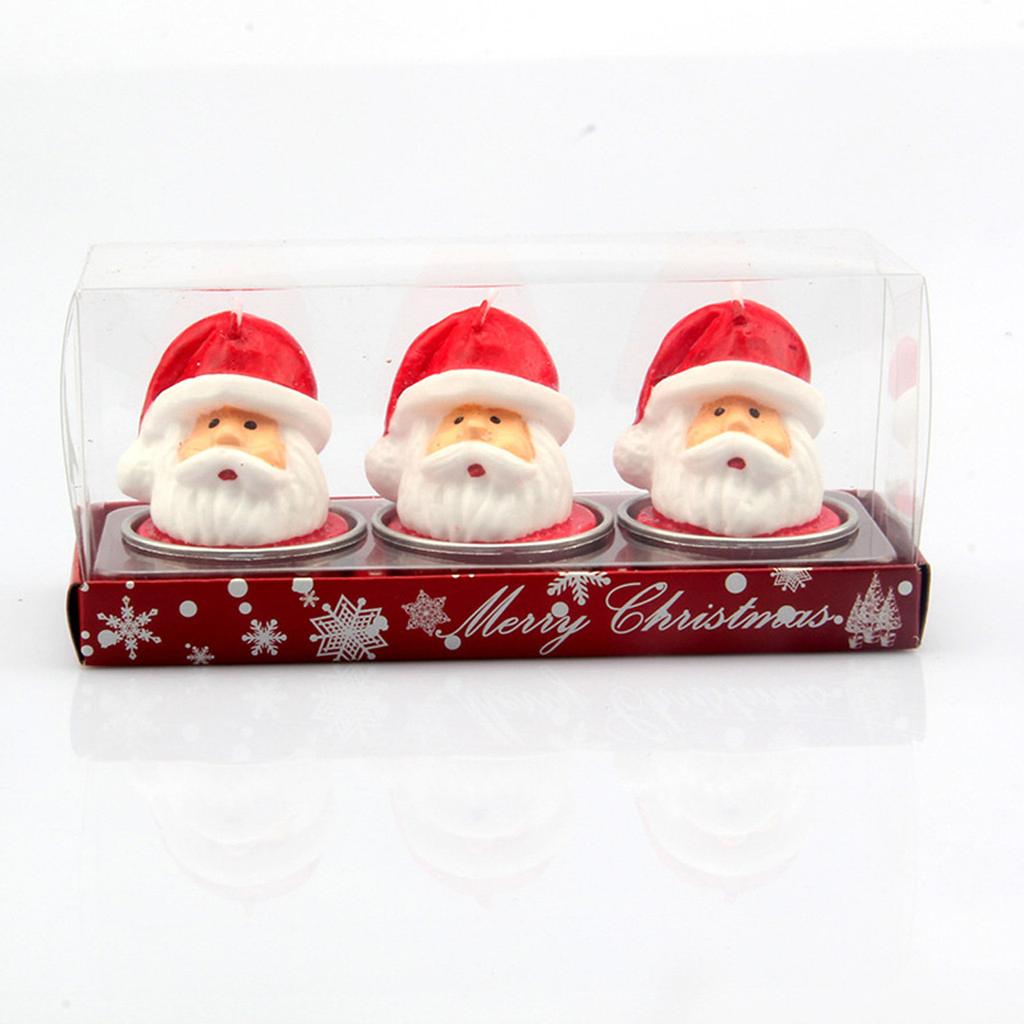 Christmas Candles Santa Snowman Candles Party Wedding Festival Decoration 3PC