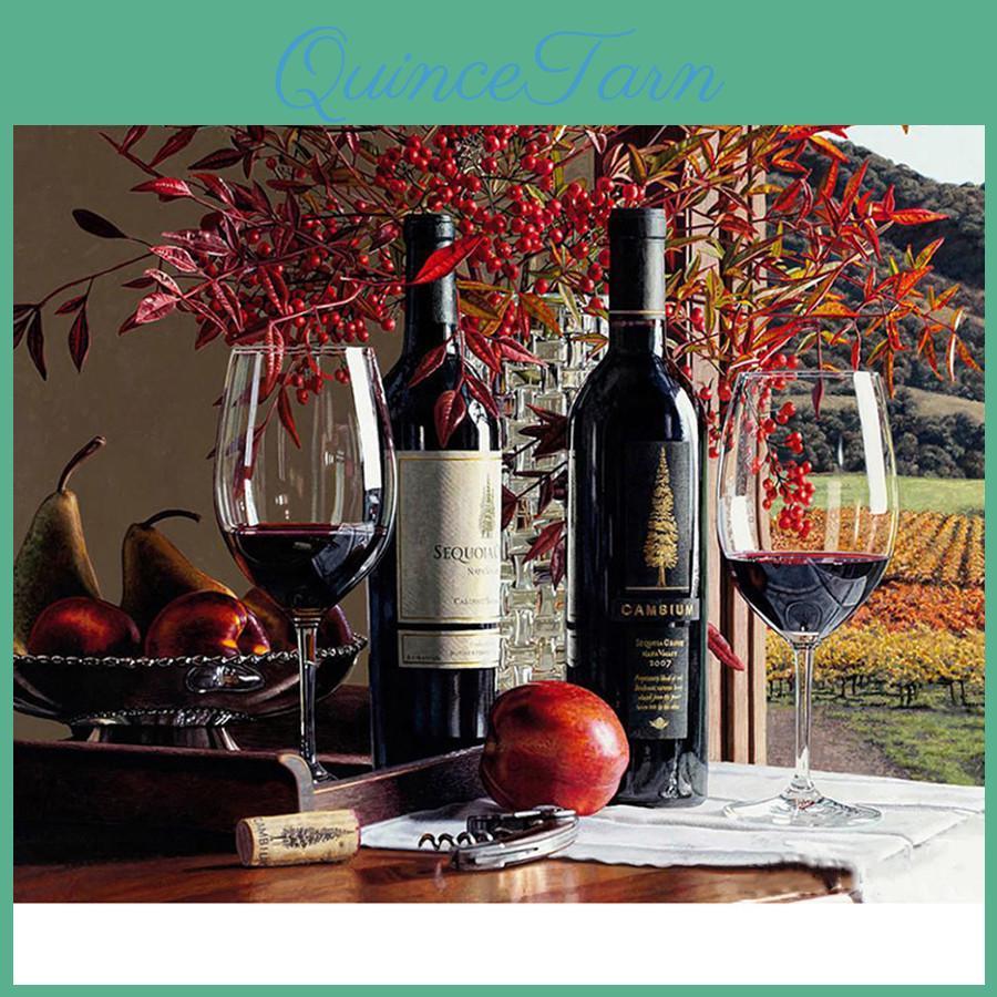 Full Diy 5d Diamond Painting Family Wine Table Embroidery Cross Stitch Home Decor Handmade Gift