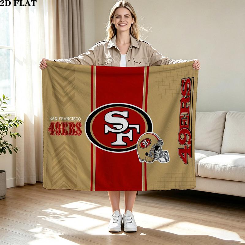 San Francisco 49ers Print Flannel Blanket High Quality Warm Comfortable Cover for All Seasons Perfect for Gifts Home Decor
