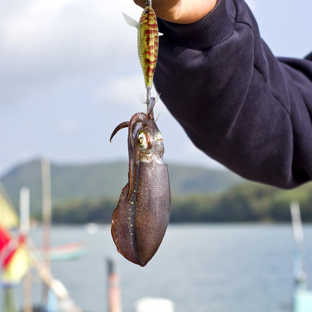 Светящиеся рыболовные приманки Осьминог Кальмар Рыболовные приманки Светящаяся джиг-приманка Горизонтальная деревянная креветка Ночная рыбалка Твердая приманка