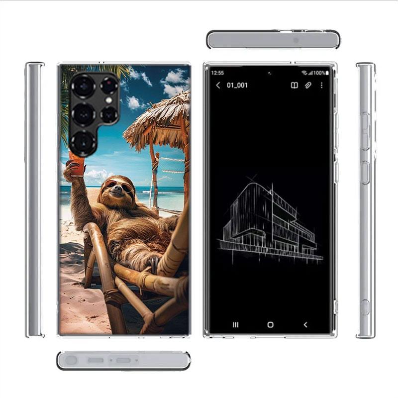 Милые Чехлы Ленивцы Чехол для Телефона для Samsung Galaxy S26 Ultra S25 Edge S24 S23 FE S21 Plus S20 S22 S10 Чехол TPU Capa Оболочка Ударопрочный