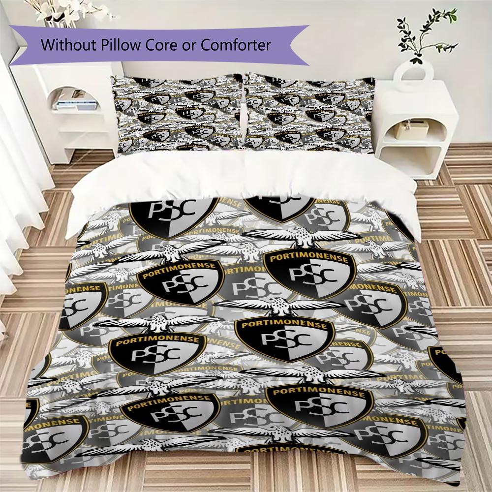 Portimonense SC Pattern Bedding uilt Set uilt Cover Pillowcase Home Decoration Birthday Gift (1 * duvet cover + 2 * pillowcase without core)