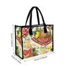 Summer Picnic Pattern Tote Bag Casual Daily Handbag Lightweight Shopping Carry Pouch for Outdoor