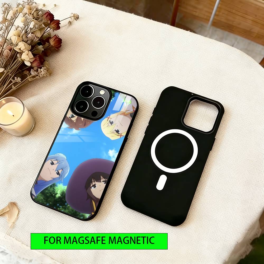 Konosuba Phone Case For iPhone17,16,15,14,13,12,11 Plus,Pro Magnetic with Magsafe Wireless Charging
