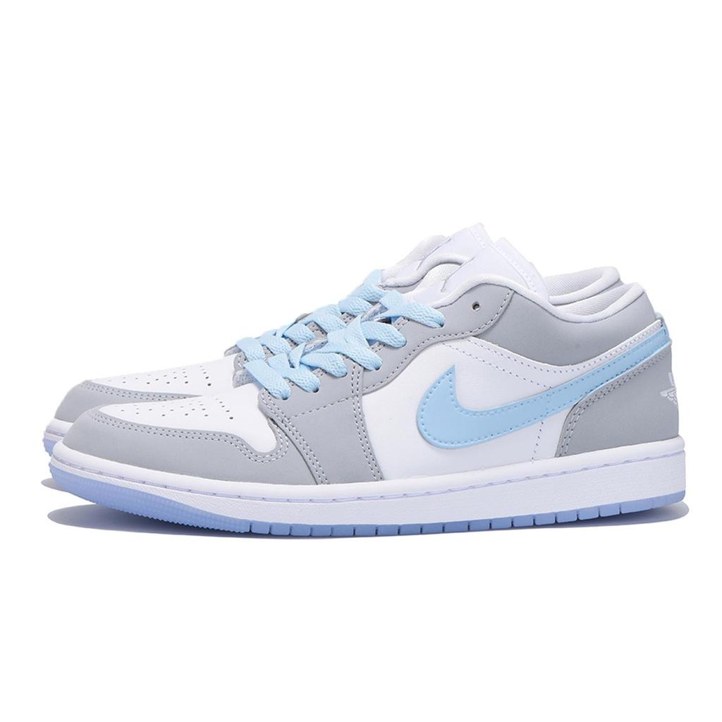 Jordan Air Jordan 1 Низкие винтажные баскетбольные кроссовки с защитой от скольжения и истирания Женские Светло-серые DC0774-105(Команда59-)