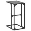 VidaXL Table d'appoint avec verre noir 40x30x61,5 cm acier, bout de canapé, table de canapé, table de salon, table d'accent, 846037