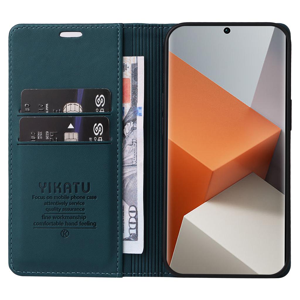 YIKATU YK-001 For Xiaomi Redmi Note 13 Pro+ 5G Case Magnetic Closing Leather Phone Cover