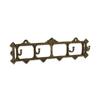 Decorative cast iron wall-mounted clothes hanger, brown, 4 hooks