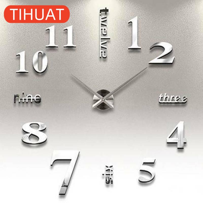 Настенные часы 3D Зеркальная наклейка Дизайн домашнего интерьера