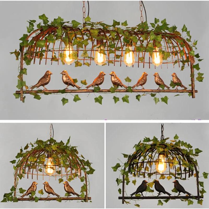Loft Bird Lamp Vintage Подвесной светильник Iron Industrial Living Room Restaurant Decoration Подвесной светильник Современная люстра