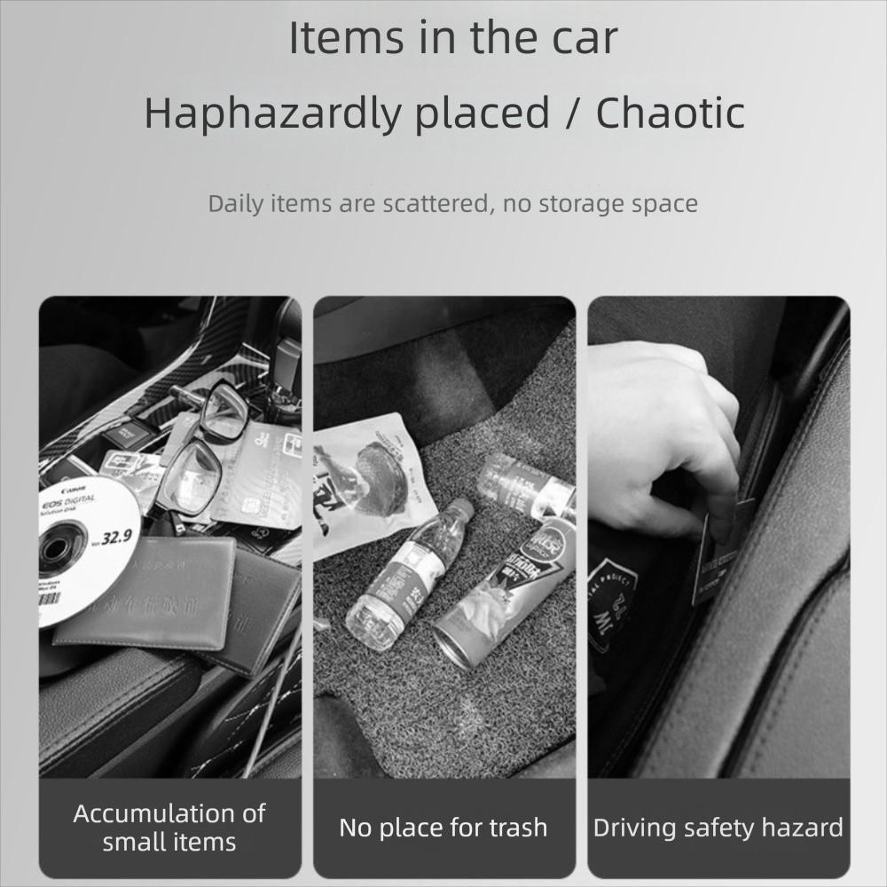 PU Leather Car Press-down Storage Box Waterproof Hanging Storage Bin  Car Interior Supplies