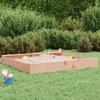 VidaXL Sandpit with Seats, Sand Game for Children, Playground for Toddlers Outdoor Garden, Square Solid Wood 825042