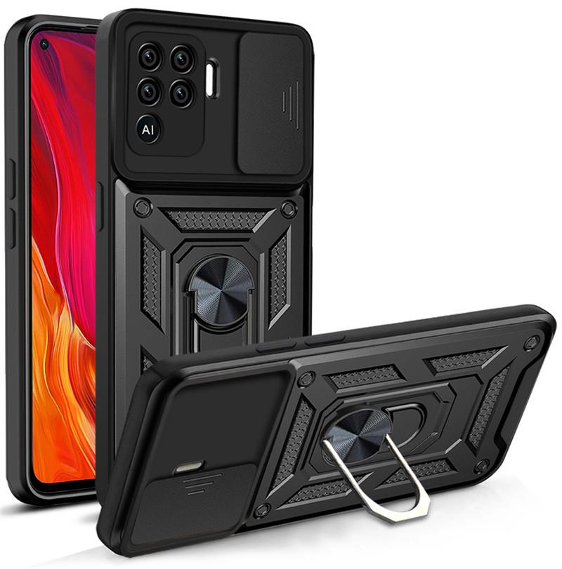 Противоударный чехол для OPPO A94 4G A93 F17 F19 Pro, магнитный автомобильный держатель, задняя крышка с кольцом для Reno 4 5 Lite, защитный чехол для камеры