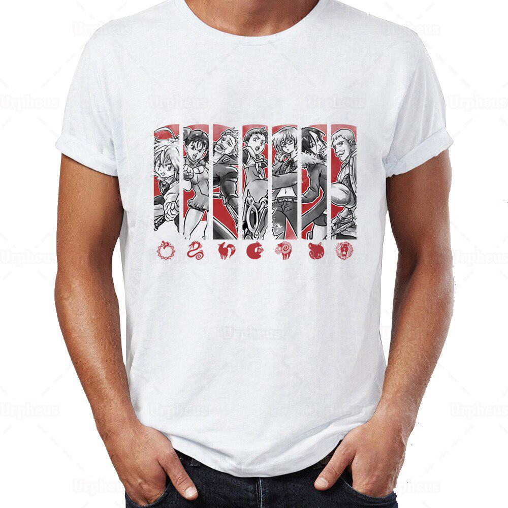 Футболка «Семь смертных грехов» в стиле манга Meliodas and Elizabeth Goat Lust Team Sins Greed Ban, облегающий топ