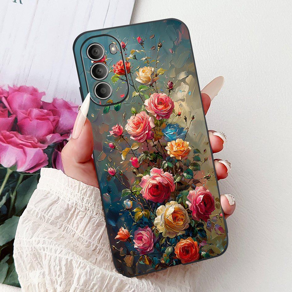 Чехол для Motorola Moto G51 5G XT2171-2 XT2171-1 Новый Стильный Цветочный Мягкий Силиконовый Чехол для Телефона Для Moto G31 G71 5G G 51 Чехол-кошелек