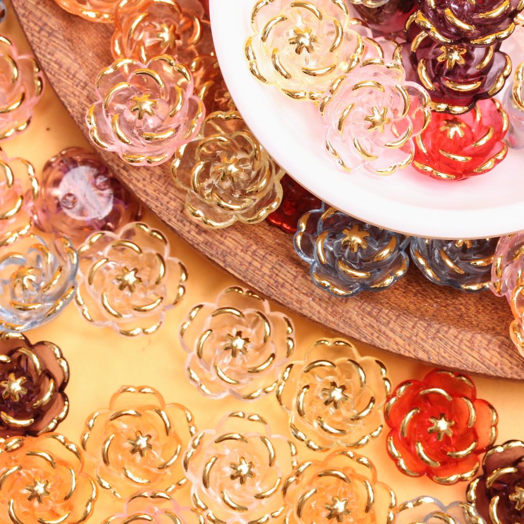 Phone Chain Making Jewelry Accessories Fashion Acrylic Rose Beads DIY Accessory Handmade Material 18.6mm Gift 5Pcs