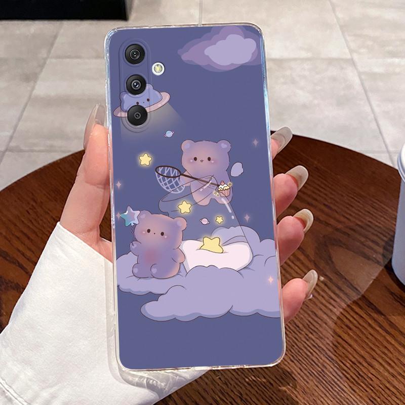 Чехол для Samsung Galaxy M34 5G M54 F54 F34 Прозрачный Силиконовый Желейный Мягкий ТПУ Задняя Крышка для Samsung M54 Милый Чехол Заяц Кошка