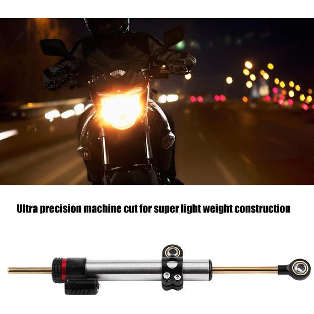 Motorcycle Steering Damper, Aluminum Universal Motorcycle Steering Damper Stabilizer for MT10 MT 07 MT09 Long Type