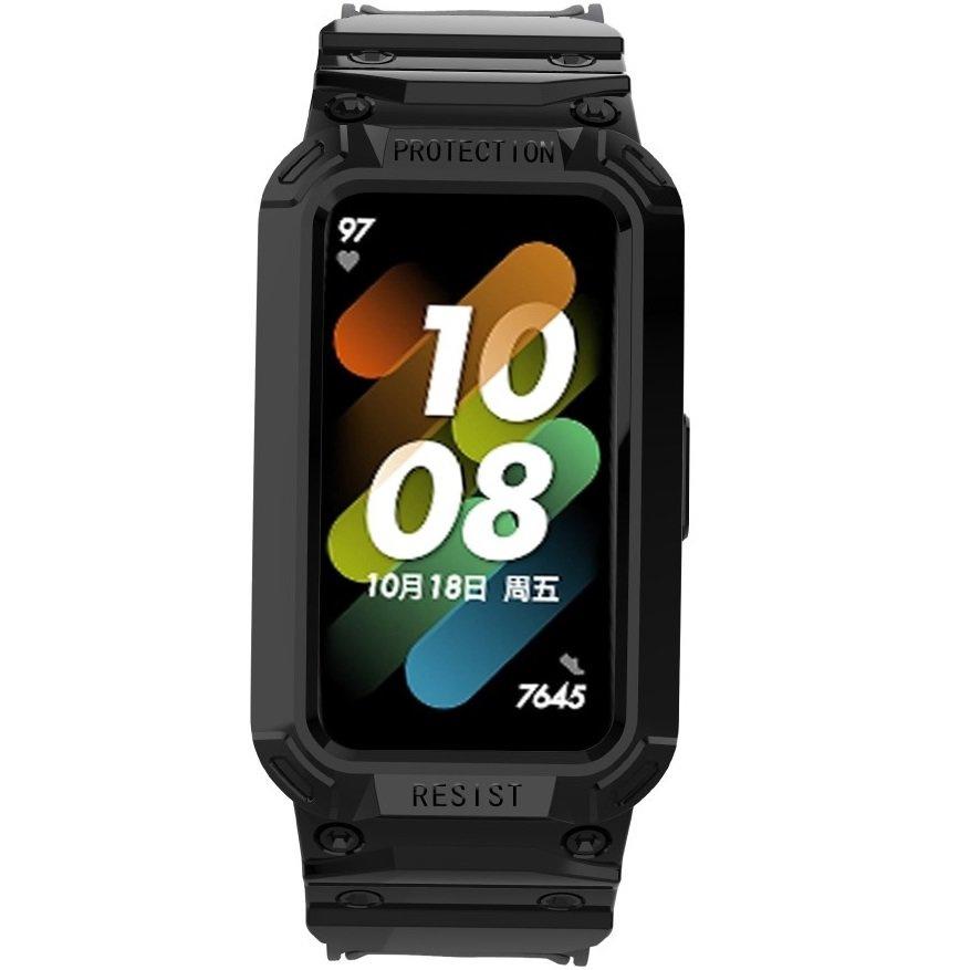 Strap with Case for Huawei Band 6 / Huawei Band 7, Black