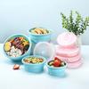 350/500/800/1200ML Round Silicone Lunch Box Microwave Safe Foldable Sealed Lid Portable Refrigerator Bento Food Container Kitchen Supplies