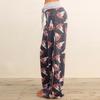 Women Ladies Summer Floral Prints Drawstring Wide Leg Pants Leggings