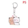 Cute Bubu Dudu Keychains Acrylic Cartoon Bear Keyring For Accessories Bag Pendant Key Chain Jewelry Fans Couple Love Gifts