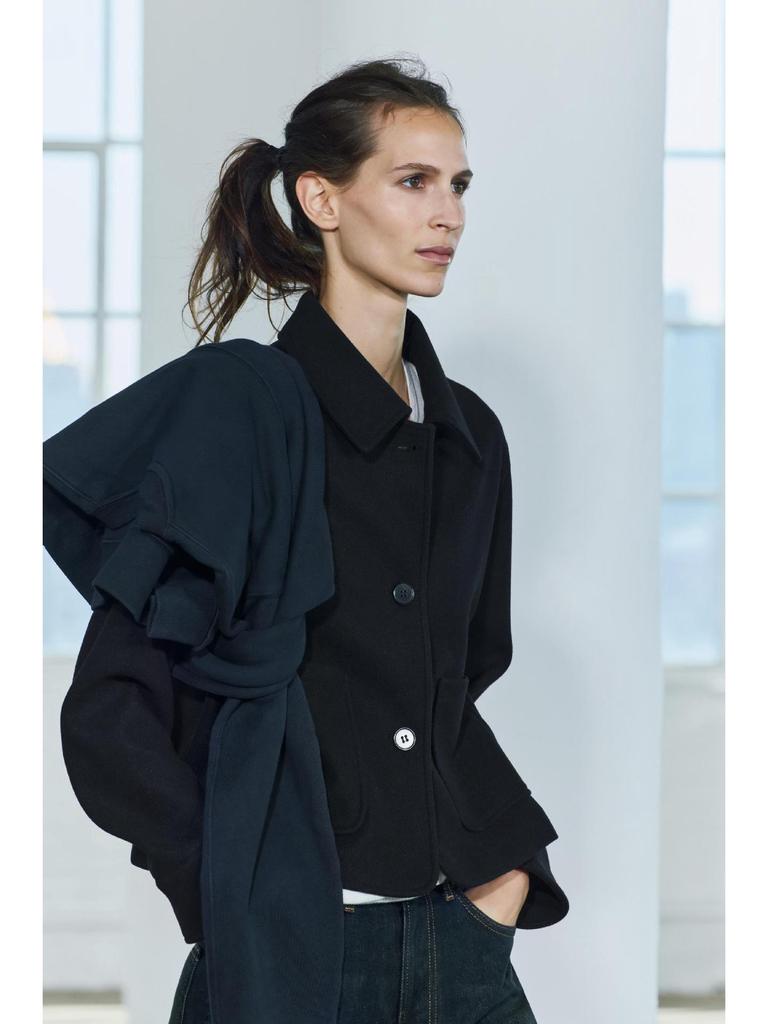 Женское пальто в европейском и американском стиле, осень/зима 2024, с мягким лацканом и длинными рукавами, с деталью в виде кармана