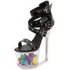 Model Rivet Zipper Roman Sandals Transparent Luminous Shoes Sexy Heels Sandals 1986 Series 20cm Heel 10cm Platform LFD