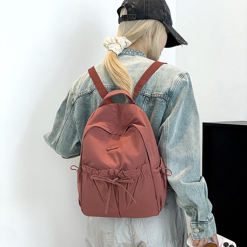 Женский рюкзак с бантом на завязках, простой спортивный рюкзак Niche Design