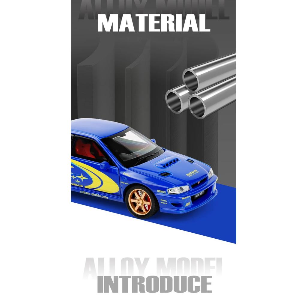 1/32 Subaru Impreza WRX STI Supercar Diecast Model Alloy Metal Car Classic Love Collection Hobby Birthday Gifts with Friend