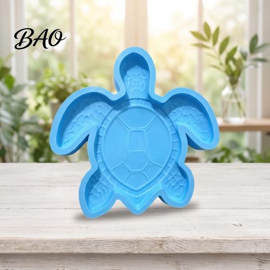 Coastal Style Garden Decorations Reusable Sea Turtle Stepping Stone Mold for Art, DIY Oceans Theme Concrete Personalized Outdoor Gift Gardeners Paver