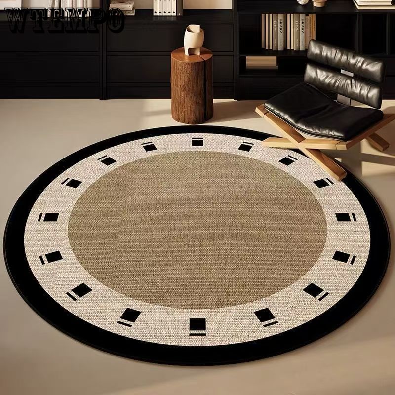 Circular Living Room Carpet Sofa Coffee Table Mat Study Room Swivel Chair Mat Bedroom Bedside Floor Mat
