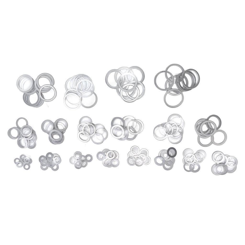 470Pcs Sealing Washer Aluminum Alloy Round Flat Washer Assortment Kit for Automobiles Faucets
