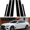 6 шт. глянцевый черный материал ПК с зеркальным эффектом для двери автомобиля, окна, центра, средней части стойки BC, накладка на стойку колонки, подходит для Genesis GV80 2020-2024