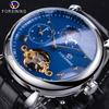Men's Fashion Off-moon Phase Flywheel Mechanical Movement Automatic Mechanical Watch GMT1191-10-W