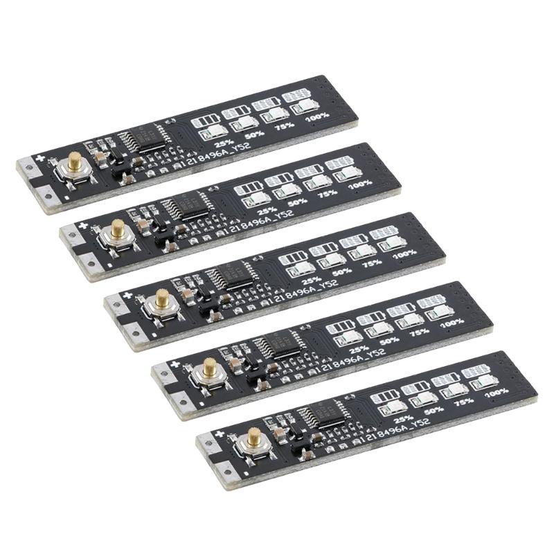 5Pcs 4S 3.7V Metal Battery Power Indicator Display Module Voltage Monitor For Reliabled Monitoring