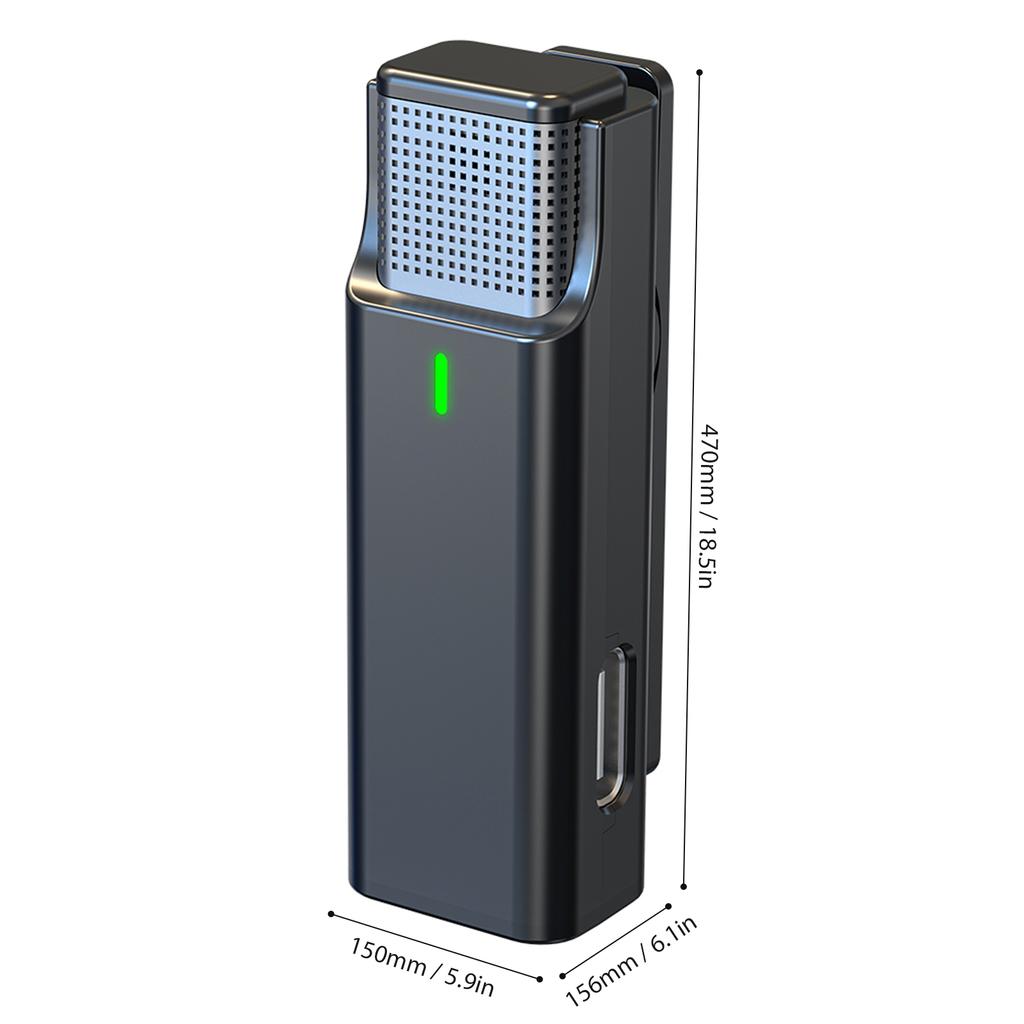 One-Trigger-Two 2.4G Wireless Microphone System Clip-on Microphone for Phone Omnidirectional Mini