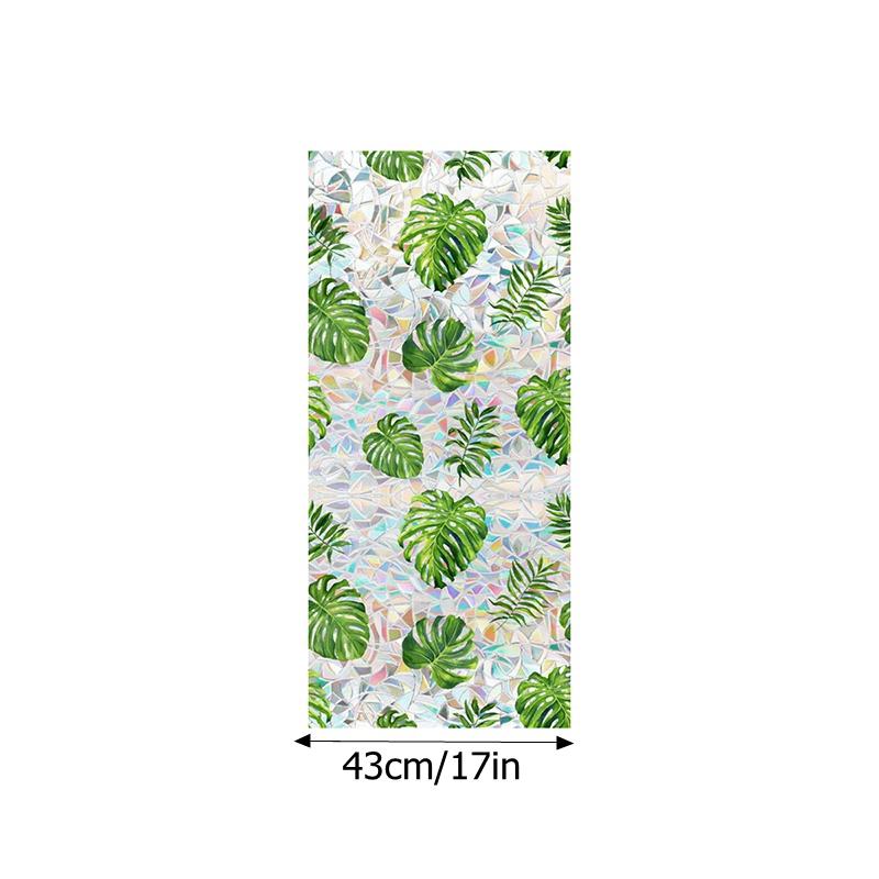 Радужная стеклянная пленка, цветная наклейка на окно с растением, ПВХ, статическая наклейка, наклейки для ванной комнаты, декоративные самоклеящиеся пленки