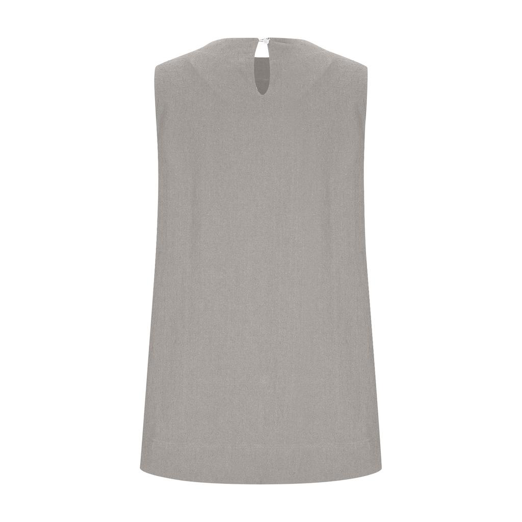 Women's Loose Casual Cotton Linen Solid Color Sleeveless Top Vest