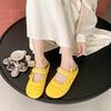 Туфли на платформе, сумка, голова, полушлепанцы, женская верхняя одежда, новинка 2025, весна и лето, плетеные прохладные шлепанцы на одной педали