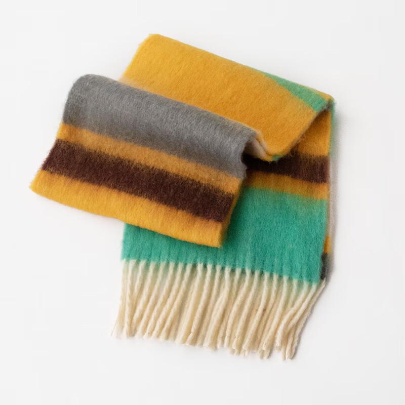 DayApril Mohair Rainbow Plaid Scarf