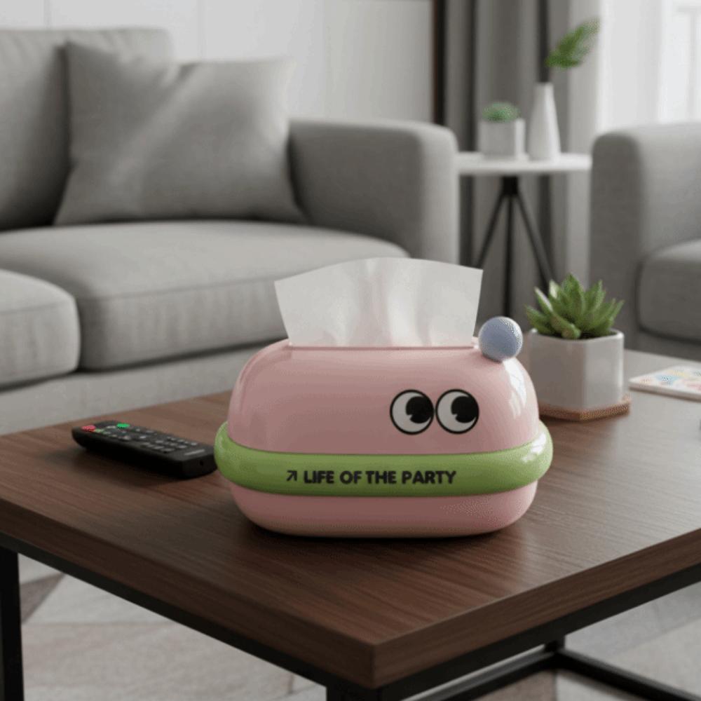 Built in Spring Cartoon Tissue Box Creative Cute Tissue Storage Box  Desktop Organizer