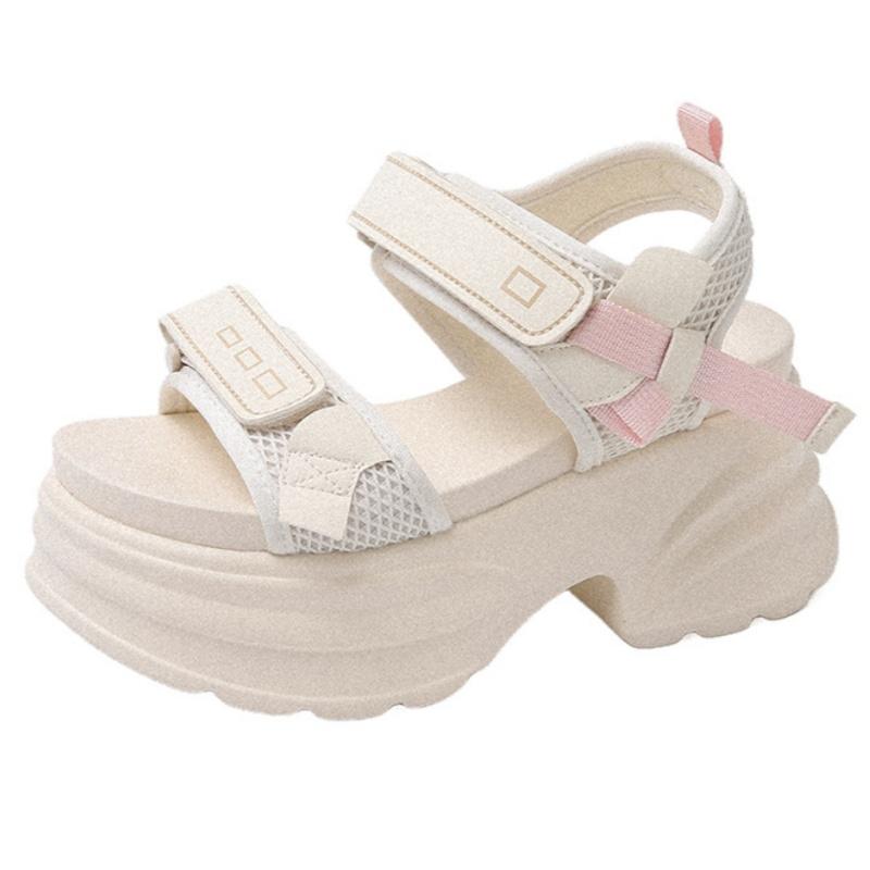 Летние Новые Спортивные Женские Сандалии на Высоком Каблуке, на Толстой Подошве, на Платформе, с Открытым Носком, Уличные Шлепанцы, Женские Сандалии, Zapatos De Mujer