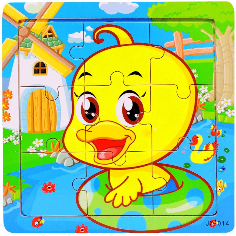 Детская деревянная игрушка-головоломка, детский мультяшный узор, ранняя образовательная игрушка